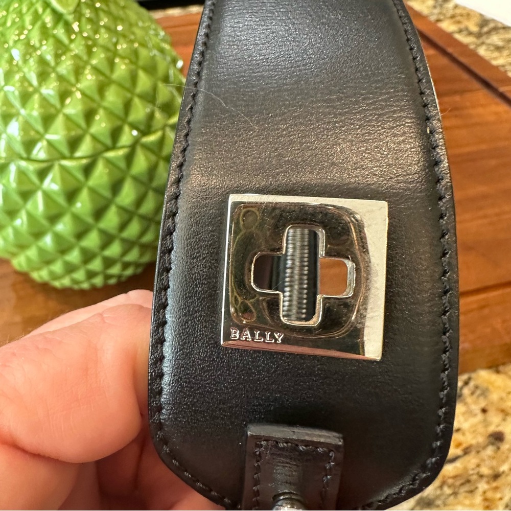 Bally Black Leather Handbag with Silver Accents - Picture 4 of 10